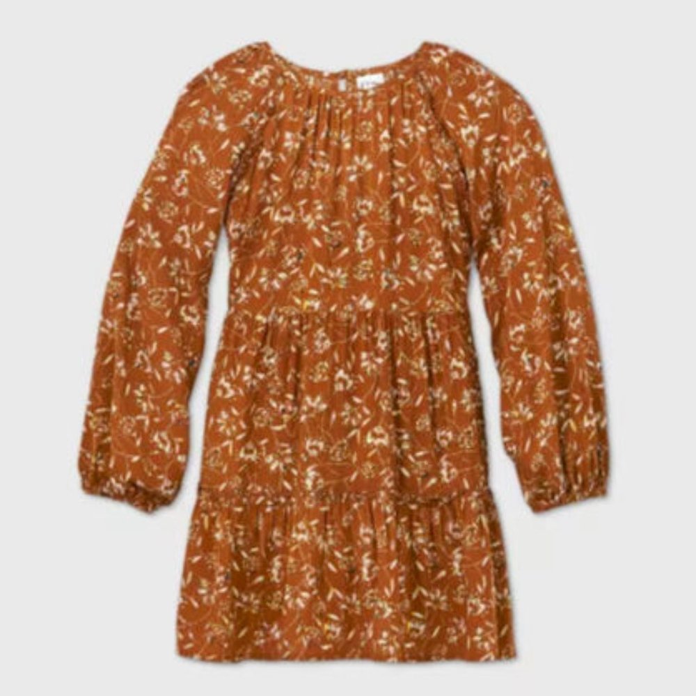 Art Class Rust Floral Dress